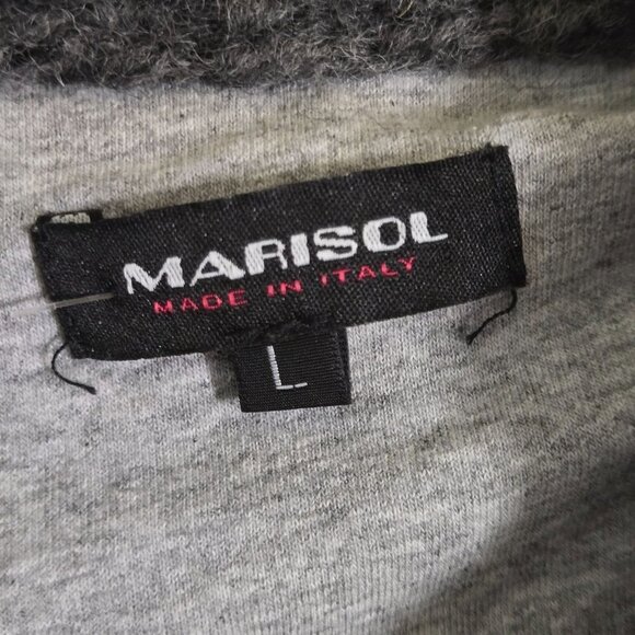 Marisol Gray Wool Blend Silver Button Made In Italy Sweater Blazer Size L - Picture 5 of 6